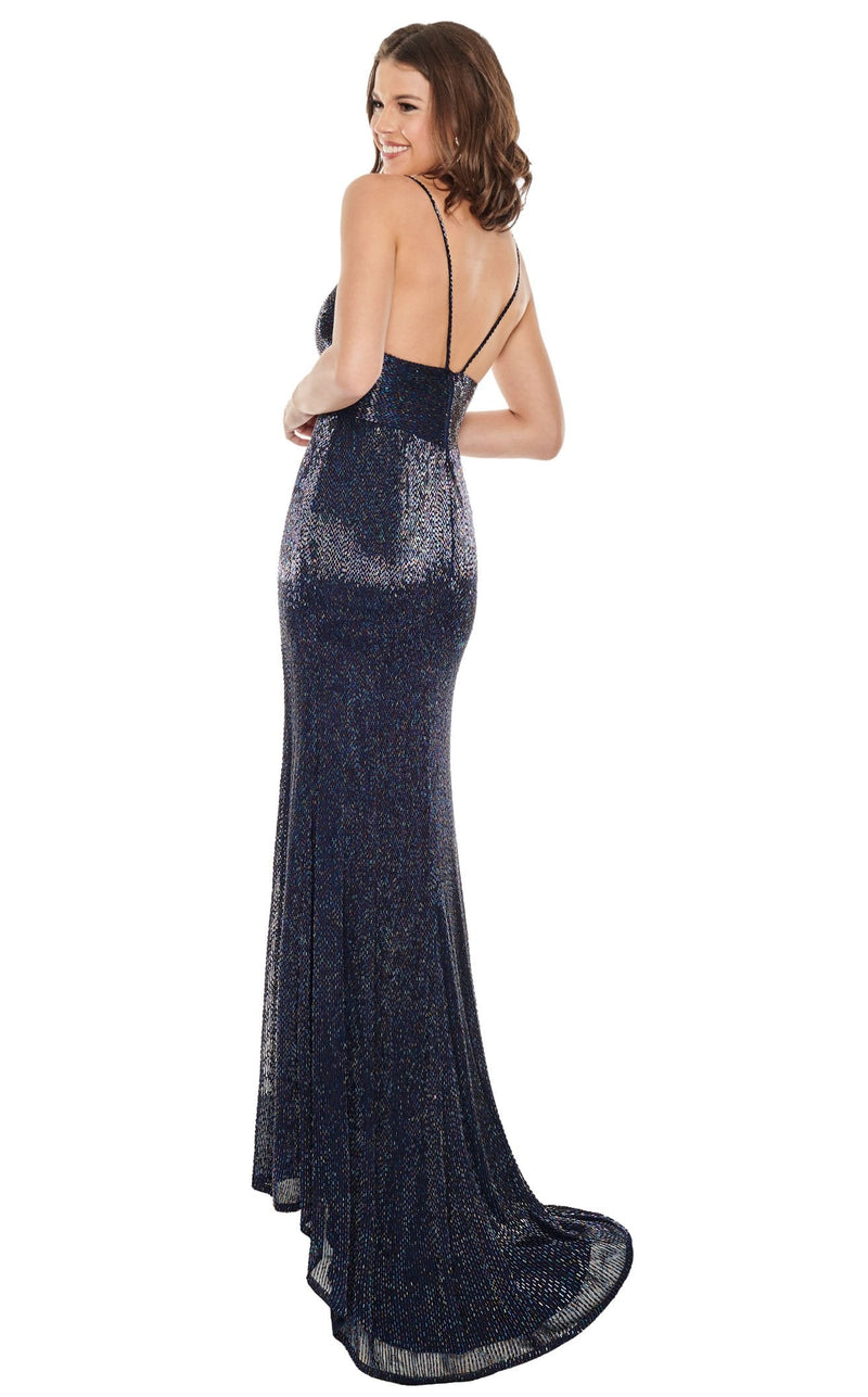 Rachel Allan 5106 Dress Iridescent-Navy