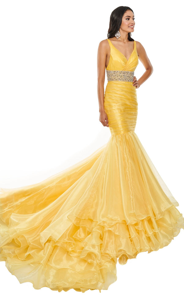 Rachel Allan 5108 Dress Yellow