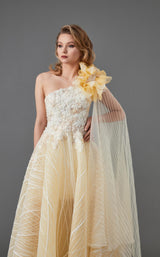 3 of 3 In Couture 5113 Dress Ivory-Yellow
