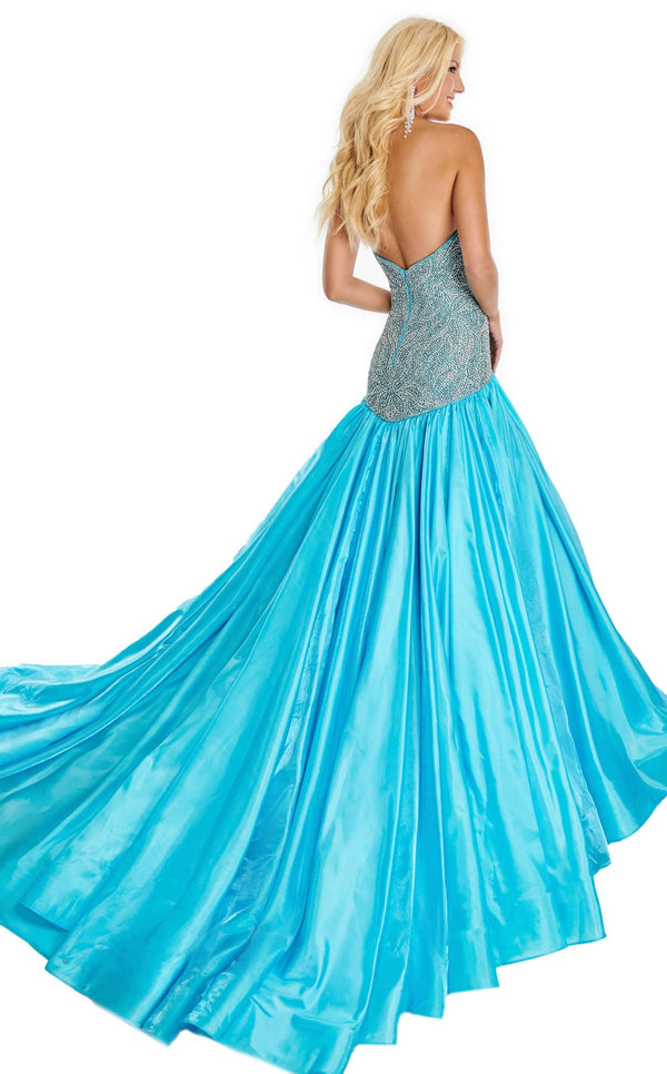 Rachel Allan 5116 Dress Aqua-Blue