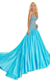 1 of 4 Rachel Allan 5116 Dress Aqua-Blue