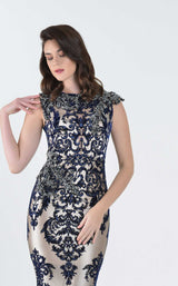3 of 4 In Couture 5134 Dress Champagne-Navy