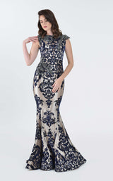 1 of 4 In Couture 5134 Dress Champagne-Navy