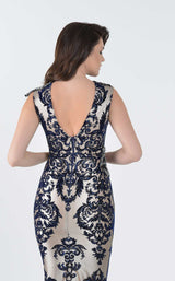 4 of 4 In Couture 5134 Dress Champagne-Navy