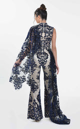 2 of 4 In Couture 5138 Jumpsuit Champagne-Navy
