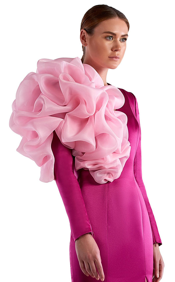 Edward Arsouni Couture SS0514 Dress Fuchsia