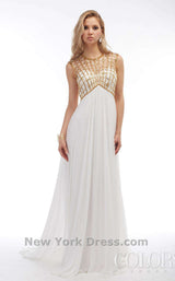 1 of 4 Colors Dress 1103 Off White/Gold