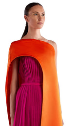 2 of 2 Edward Arsouni Couture SS0515 Dress Fuchsia-Orange