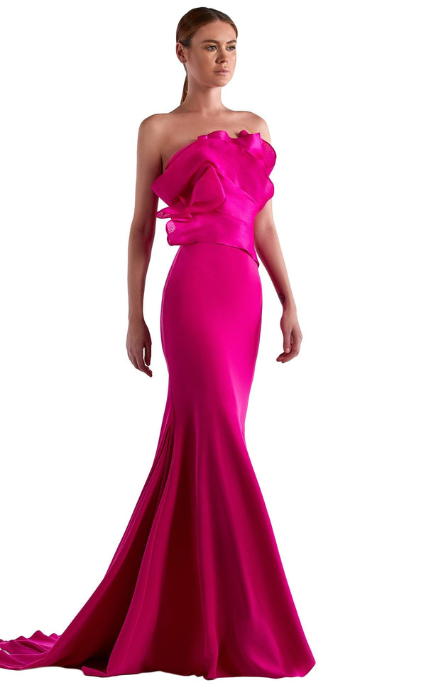Edward Arsouni Couture SS0516 Dress Fuchsia