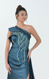 3 of 4 In Couture 5178 Dress Dark-Green
