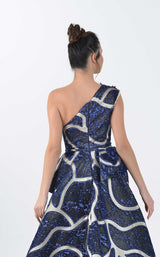 4 of 4 In Couture 5187 Dress Champagne-Navy