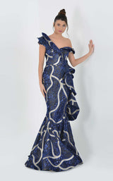 1 of 2 In Couture 5188 Dress Champagne-Navy