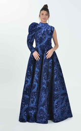 1 of 4 In Couture 5189 Dress Navy-Royal