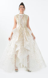 1 of 4 In Couture 5202 Dress Ivory-Multi