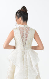 4 of 4 In Couture 5202 Dress Ivory-Multi