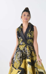 3 of 4 In Couture 5206 Dress Mustard-Black