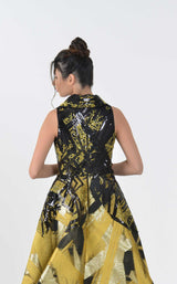 4 of 4 In Couture 5206 Dress Mustard-Black