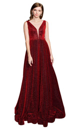 1 of 6 Nina Canacci 5208 Dress Burgundy
