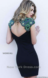 2 of 3 Sherri Hill 32038 Emerald/Black