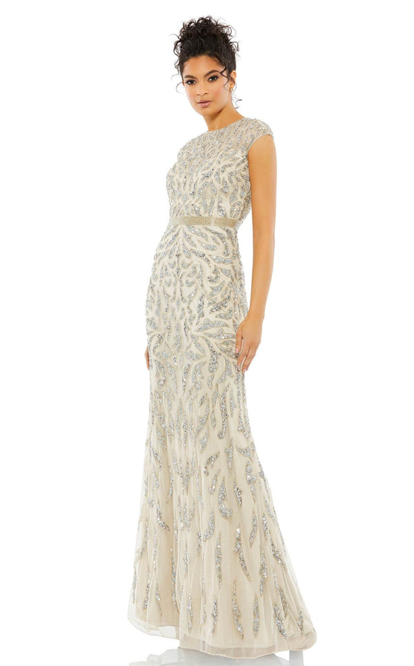 Mac Duggal 5532 Dress Silver-Nude