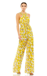 1 of 3 Mac Duggal 55433 Jumpsuit Yellow-Multi
