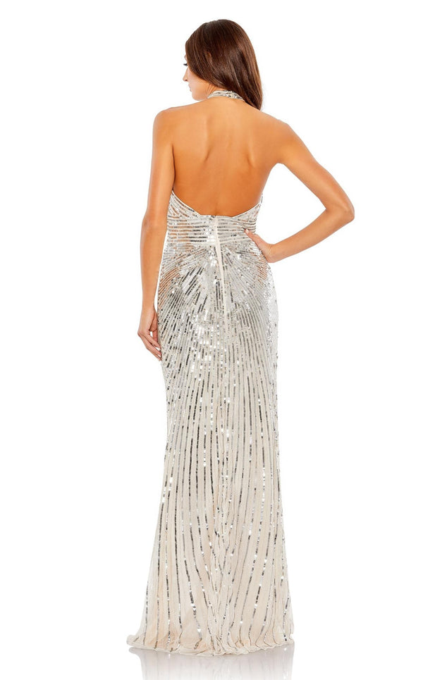 Mac Duggal 5650 Dress Nude-Silver