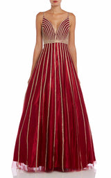 3 of 4 Jovani 57590 Burgundy/Gold