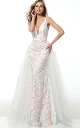 1 of 2 Jovani 58563 Off White/Blush