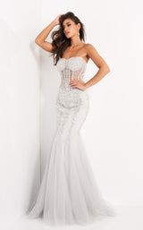 1 of 15 Jovani 5908 Clear-Silver