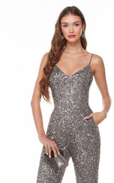 3 of 4 Alyce 61182 Jumpsuit Gunmetal
