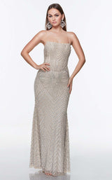1 of 4 Alyce 61268 Dress Champagne-Silver