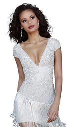 4 of 6 Jovani 62212 Off White/Nude