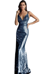 1 of 20 Jovani 62487 Black/Navy