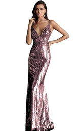 2 of 20 Jovani 62487 Burgundy