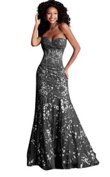 1 of 8 Jovani 62746 Black/Silver