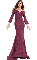 1 of 8 Jovani 62813 Burgundy