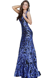 8 of 8 Jovani 63349 Black/Royal
