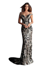 1 of 4 Jovani 63349 Black/Gold