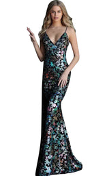 1 of 4 Jovani 63487 Black Multi