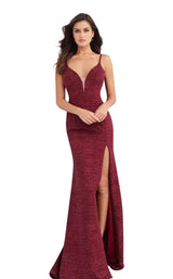 2 of 16 Jovani 63566 Burgundy