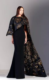 1 of 2 Edward Arsouni 640 Dress Black-Gold