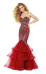 2 of 12 Jasz Couture 6429 Burgundy-Gunmetal