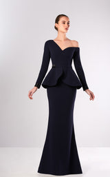 1 of 2 Edward Arsouni Couture FW644 Dress Navy
