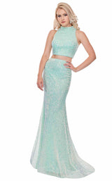 3 of 18 Rachel Allan 6450 Mint Blue Iridescent