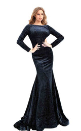 2 of 12 Jovani 64562 Black/Blue