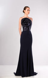 1 of 2 Edward Arsouni Couture FW645 Dress Navy