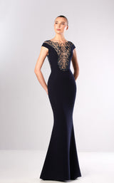 1 of 2 Edward Arsouni Couture FW646 Dress Navy