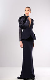 1 of 2 Edward Arsouni Couture FW647 Navy