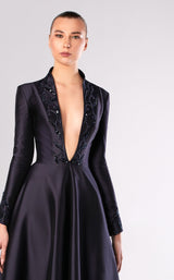 2 of 2 Edward Arsouni Couture FW648 Dress Navy