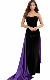 2 of 12 Jovani 64830 Black/Purple